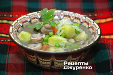 Фото рецепта суп с шампиньонами