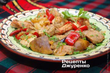 Мясо с грибами