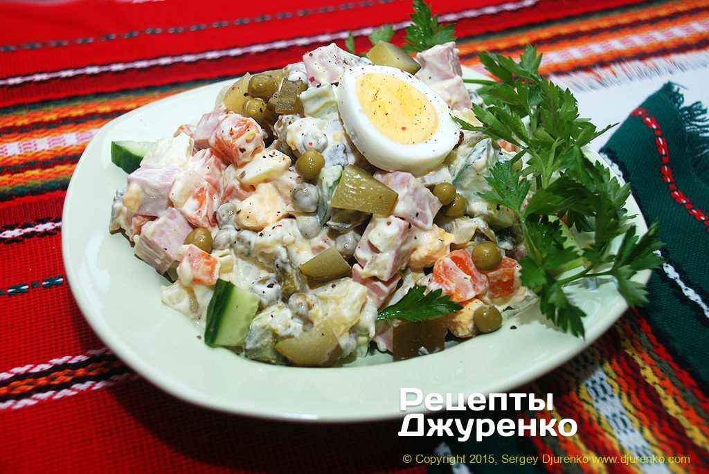 Рецепт приготовления салата оливье Салат оливье