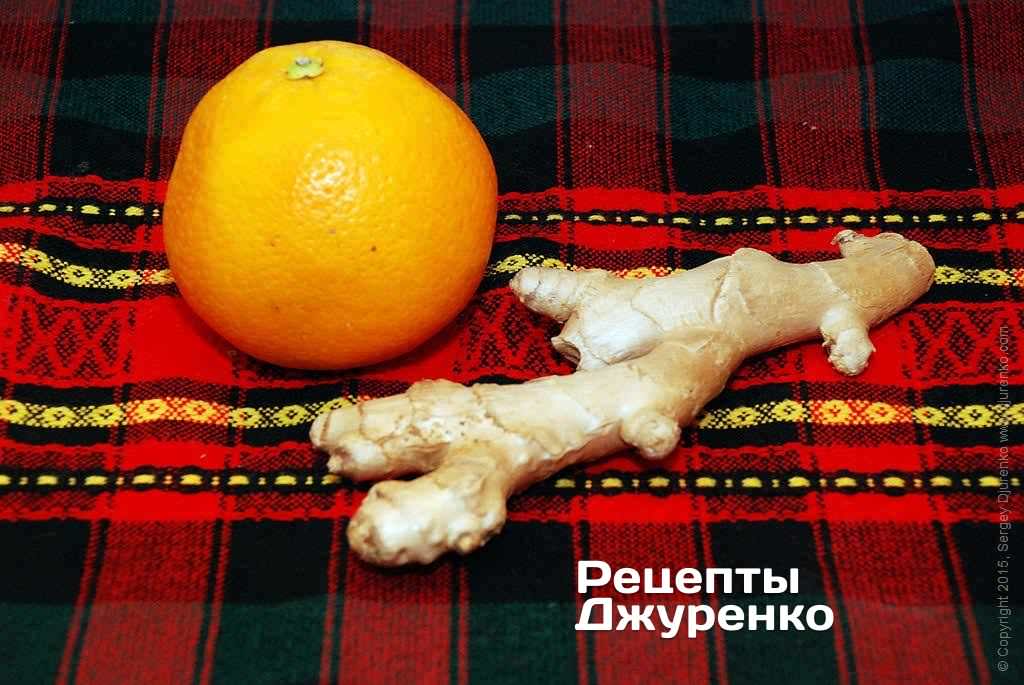 Апельсин и имбирь для соуса.