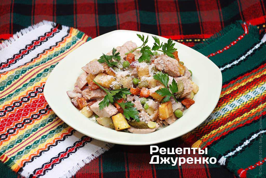 Мясной салат