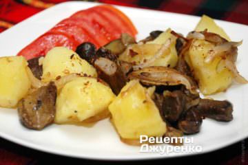 Печена картопля з грибами