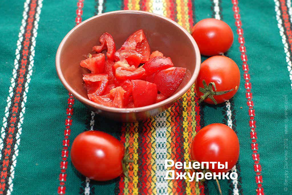 Peel tomatoes and remove skin.