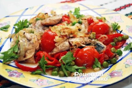 Скумбрія з овочами
