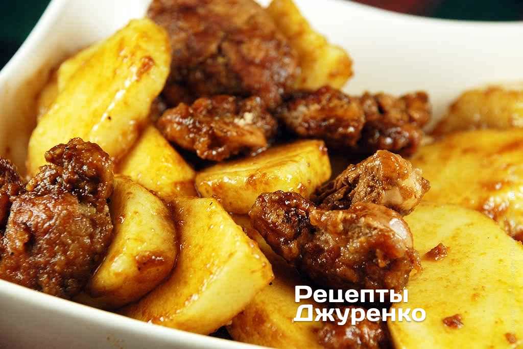 Салат с куриной печенью