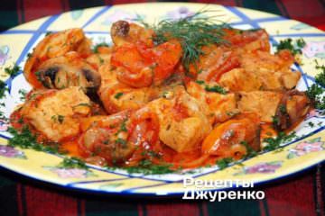 Куряче філе з грибами