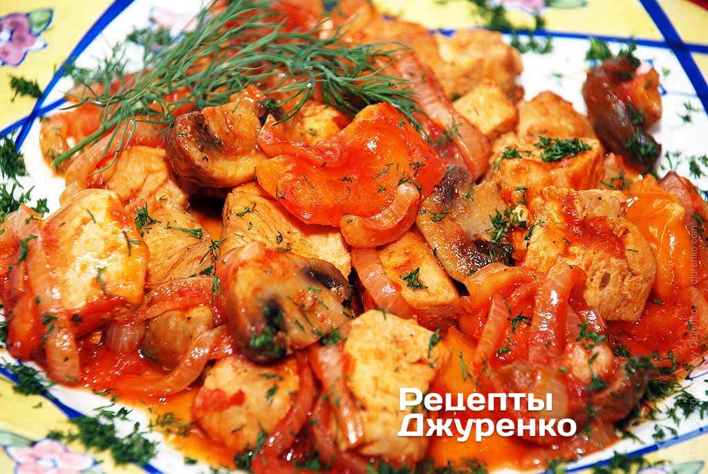 Куриное филе с грибами