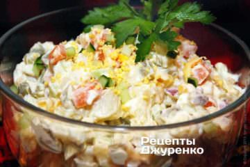 Салат оливье с мясом