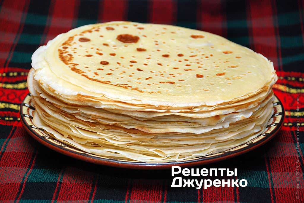 Thin pancakes.