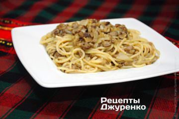 Макароны с грибами