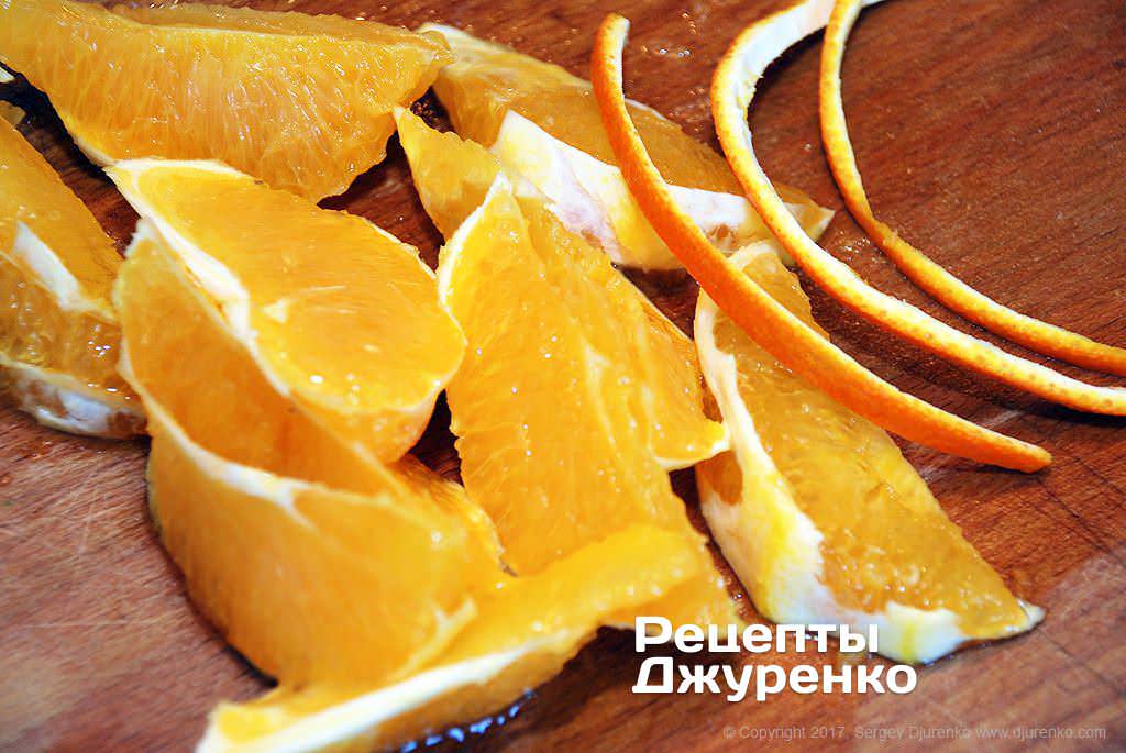 Цедру апельсина зрізати.