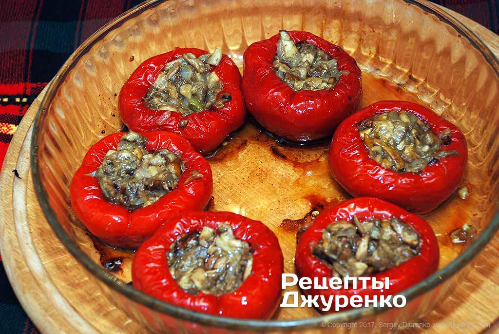 Соте из болгарского перца с грибами