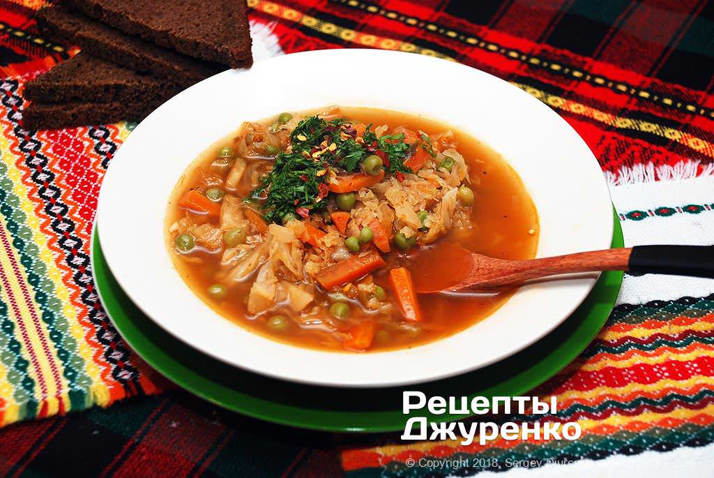 Капустяний суп без м'яса