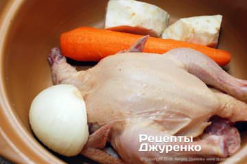 Приготовить куриный бульон.