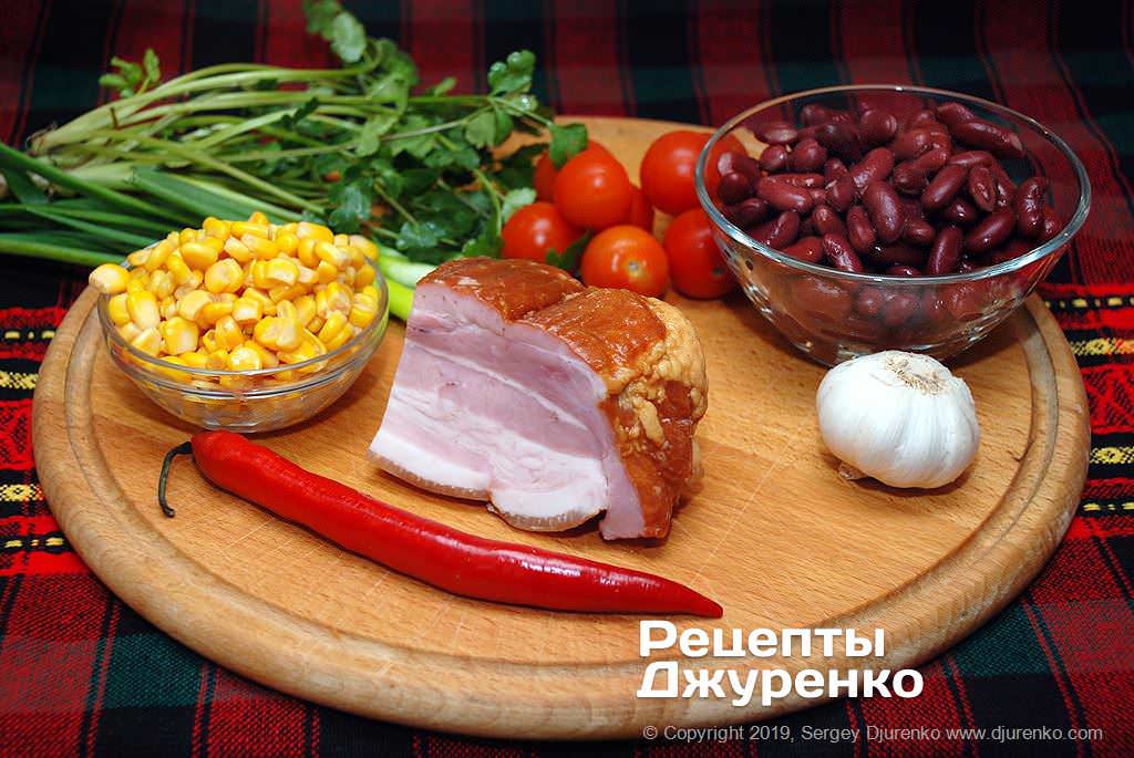 Шаг 1: фасоль, мясо и овощи