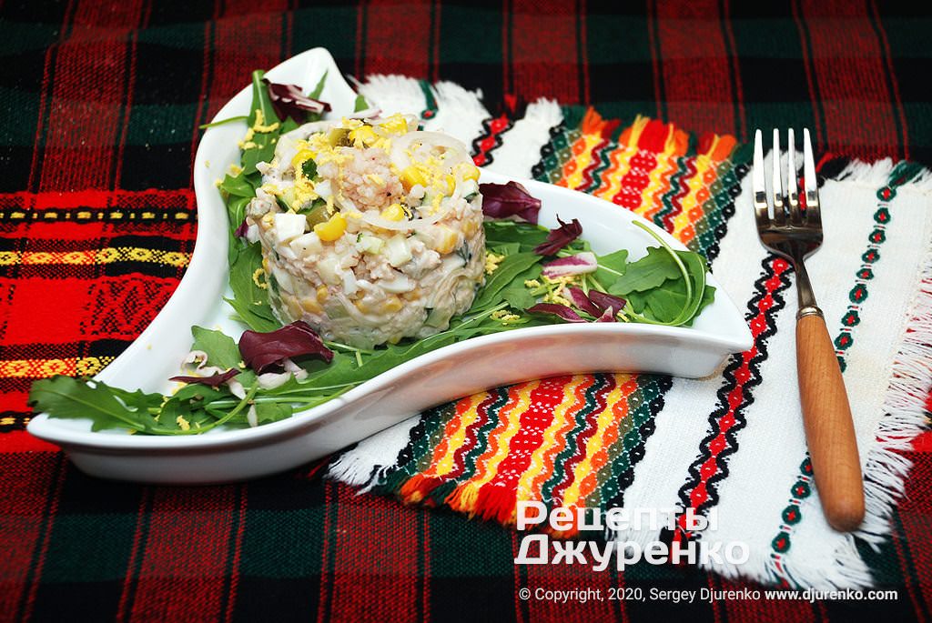 Салат с мясом криля