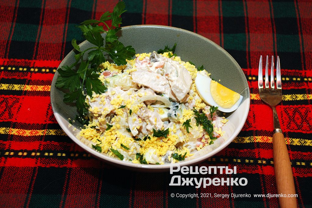 оливье с курицей