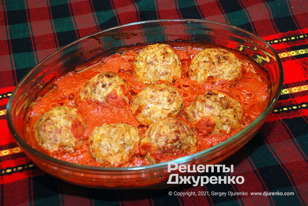 Мясные шарики в духовке.