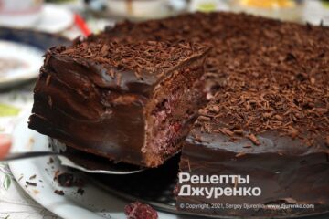 Фото рецепта торт пьяная вишня