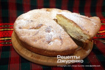 Фото рецепта шарлотка з грушами