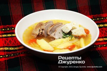 Фото рецепта суп из утки