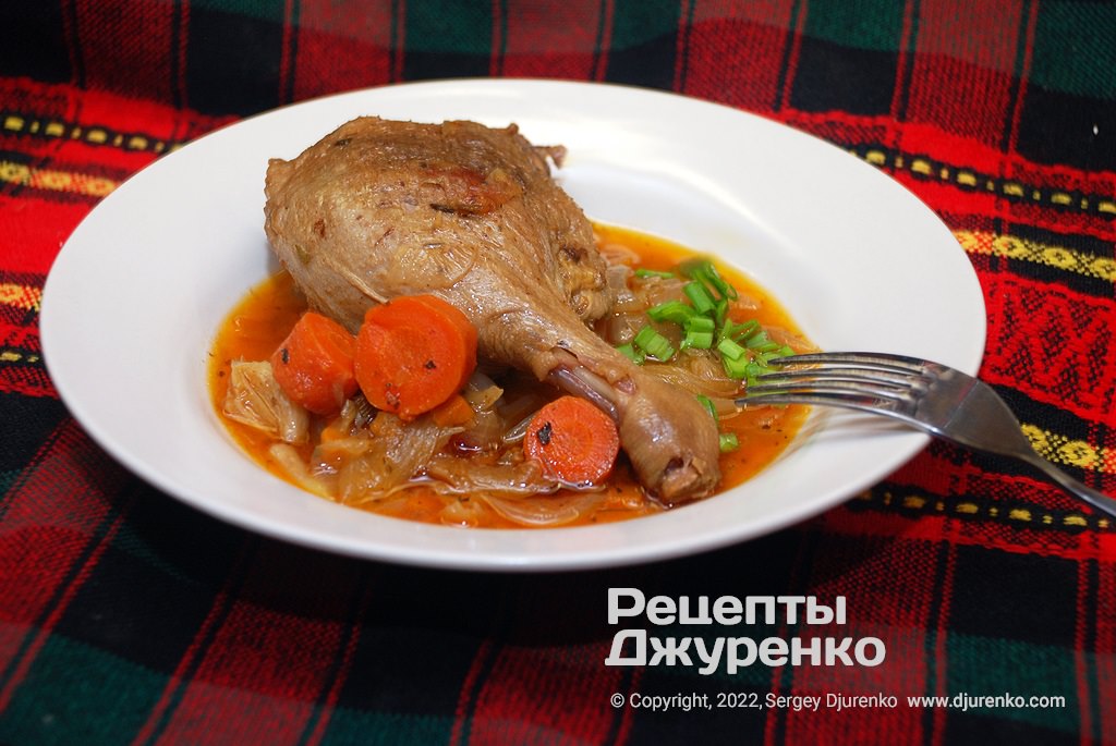 Рецепт приготування Тушкована качка Тушкована качка