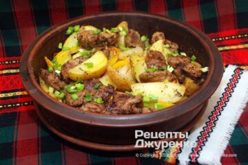 Картошка с куриной печенью