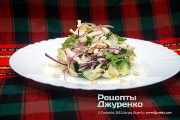 Фото рецепта салат з копченою куркою