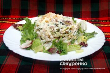 Салат с копченой курицей