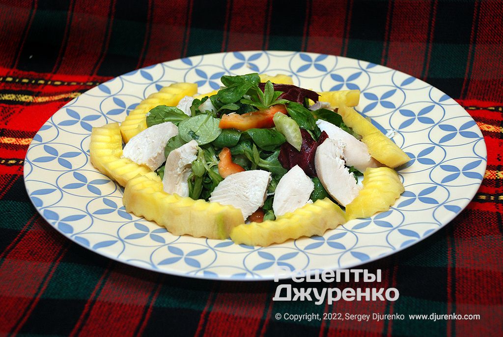 Рецепт приготовления салата с вареной курицей Салат с вареной курицей