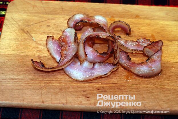 Fry the bacon.