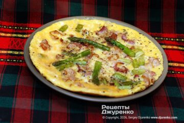 Фриттата со спаржей и беконом — идеально для завтрака